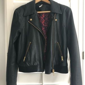 Free People Vegan Leather Bomber Jacket S